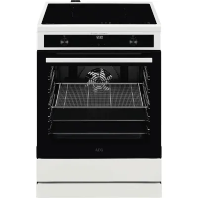 AEG Standherd CIB6644BBW Induktionsherd 60cm | SteamBake | AirFry | 4 Kochzonen | 73l | Energieklasse A | Weiß