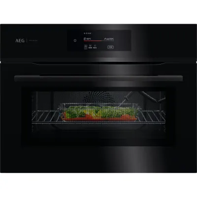 AEG Einbau-Kompaktbackofen 8000 MealAssist | Backofen mit Mikrowelle | WLAN | AirFry | 44 L | Schwarz, B-Ware