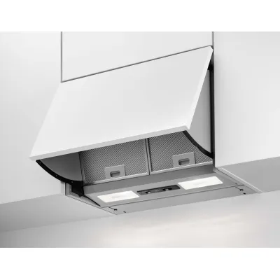 AEG Einbau-Dunstabzugshaube DEB2531S | 56 cm | Abluft/Umluft | 370 m³/h | 3 Stufen | LED | Schiebeschalter | Grau