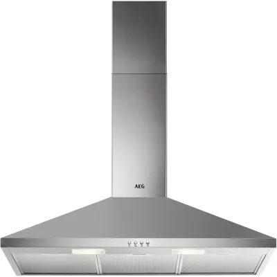 AEG DKB2930M Kamin-Dunstabzugshaube 90 cm Edelstahl | LED-Beleuchtung | 3 Leistungsstufen | Abluft/Umluft | Metallfilter