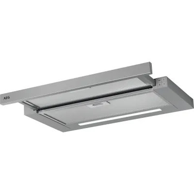 AEG Flachschirm-Dunstabzugshaube DPS3640AM | 60 cm | Abluft/Umluft | LED | Edelstahl-Front | Energieklasse C | grau