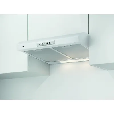 AEG Unterbau-Dunstabzugshaube DUB2610W | 60 cm Breite | Abluft/Umluft | 3 Stufen | LED-Beleuchtung | Metallfilter | Weiß