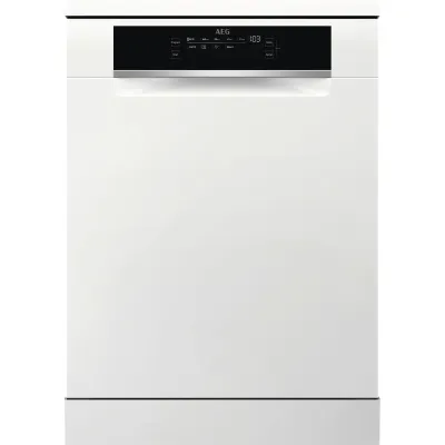 AEG Geschirrspüler FFB7470XPW | Standgerät 60 cm | 14 Maßgedecke | Energieeffizienz C | AirDry | Besteckschublade | Weiß