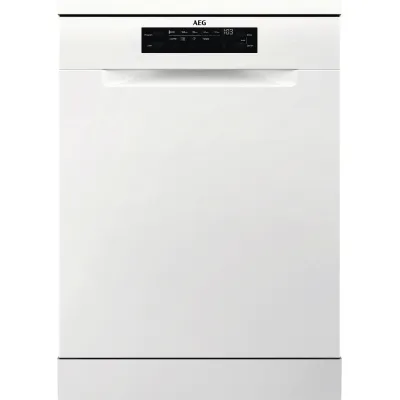 AEG Geschirrspüler FFB7675XPW | 60 cm freistehend | 14 Maßgedecke | Energieklasse A | AirDry | Edelstahl-Weiß
