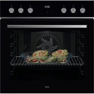 AEG Einbau-Herdset FHHS24MF04 | 71l Backofen | Glaskeramik-Kochfeld 60cm | Teleskopauszug | A+ | Schwarz