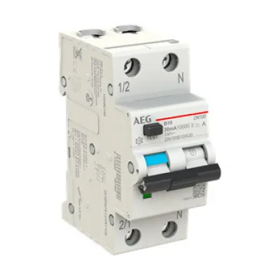 AEG FI/LS-Schutzschalter DN100B10/A30 | LSFI-Schalter 1P+N Typ A | 10A 30mA 10kA | B-Charakteristik | 2-polig | 2TE