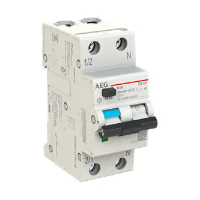 AEG FI/LS-Schutzschalter DN100B16/A30 | B16 1P+N | Typ A | 16A | 30mA | 10kA | 2TE | Personen- & Überstromschutz