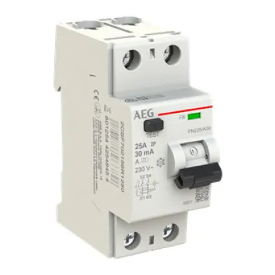 AEG FI-Schutzschalter FN225/A30 2CSF702156R1250 | Typ A | 2-polig 25A | 30mA | 230V | 2TE | Fehlerstromschutz