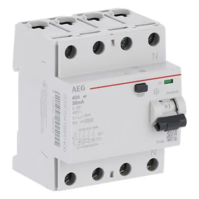 AEG FI-Schutzschalter FN440/A30 2CSF704156R1400 | 4-polig Typ A | 40A 30mA | Hutschiene | 230-400V