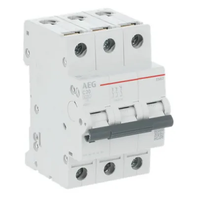 AEG Leitungsschutzschalter EN63C20 2CDS253088R0204 | 3-polig | C 20A | 400V | 6kA | IP40 | Elfaplus | plombierbar
