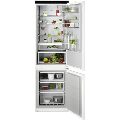 AEG Einbau Kühl-Gefrierkombination TSC6M183ES | TwinTech NoFrost | 178 cm | 249 L | LED | E | Schlepptür | Weiß