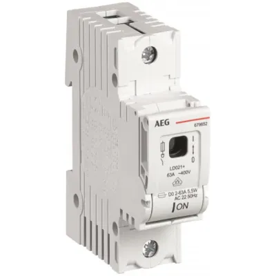 AEG Sicherungslasttrennschalter LD021+ 679652 | D0-Lasttrennschalter | 1-polig | 63A | 250V | Einschubtechnik
