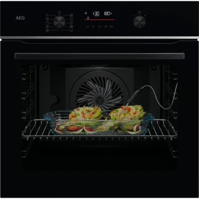 AEG Einbaubackofen TA5PB53FAB | 71 l | SteamBake Dampf | Pyrolyse | WLAN | Kerntemperatursensor | Schwarz