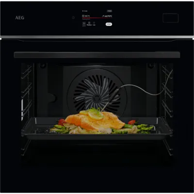 AEG Einbaubackofen TB8SB73FAB | Dampfbackofen 70l | SteamPro | WLAN | Touch | Kerntemperatursensor | Schwarz