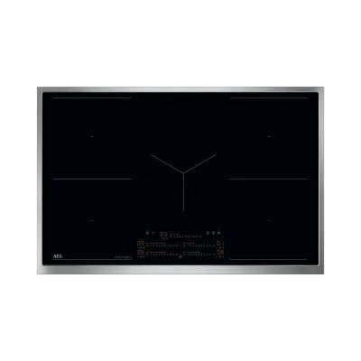 AEG Induktionskochfeld TK85IM0CRB autark | 80cm | 5 Kochzonen | DoubleBridge | Hob²Hood | Edelstahlrahmen | schwarz