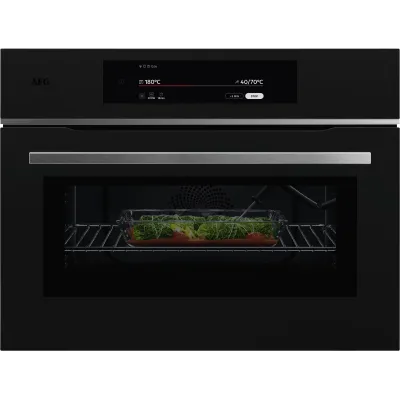 AEG Einbaubackofen TKK8N821T | 44 l Garraum | Mikrowellenfunktion | 30-250°C | Smart Home | Matt Black