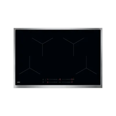 AEG Induktionskochfeld TO84IA0CXB | autark | 80cm | 4 Kochzonen | Hob2Hood | Edelstahlrahmen | Touchbedienung | schwarz