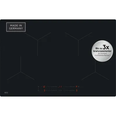 AEG Induktionskochfeld TO84IA0FIT | 80 cm | SaphirMatt | 4 Flex-Zonen | PowerBoost | Hob2Hood | Touch | schwarz