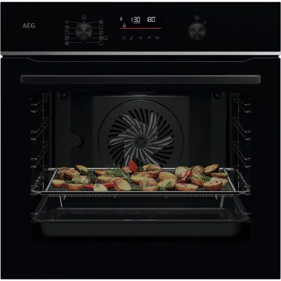 AEG Einbaubackofen TS6PB51ZAB Serie 6000 | WLAN-fähig | Pyrolyse | AirFry | Kerntemperatursensor | 71 Liter | Schwarz