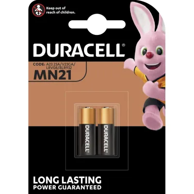 Duracell Batterie MN21 | 12V Alkaline | 2er Blister | Security Batterie | A23 V23GA L1028 | 33mAh | Knopfzelle