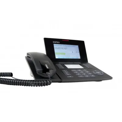 Agfeo ST 56 IP SENSORfon 6101572 | VoIP-Telefon | CTI | PoE | 10 Tasten | Headset | Wandmontage | Schwarz