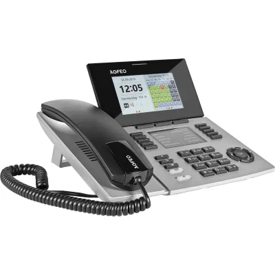 Agfeo IP-Systemtelefon ST 56 IP SENSORfon 6101632 | VoIP-Telefon | PoE/LAN | Farb-TFT | Headset | Wandmontage | Silber