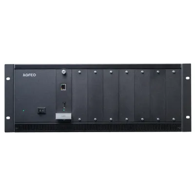 AGFEO ES 770 IT Telefonanlage 6101420 | Hybrid-TK-Anlage 19" 4HE | 16 VoIP-Kanäle | SmartHome Server Schwarz