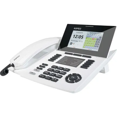 Agfeo Systemtelefon ST 56 SENSORfon 6101636 | Tischtelefon S0/UP0 | 10 Funktionstasten | Farbbildschirm | weiß