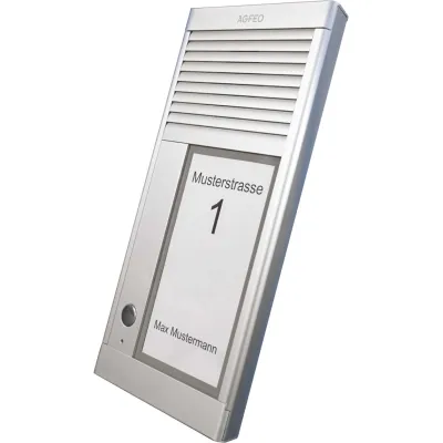 Agfeo Türsprechanlage DoorSpeak 1 | 6101573 | 1 Klingeltaster | Aufputz | Aluminium silber | IP33