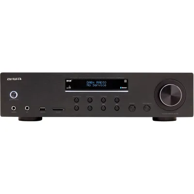 aiwa Stereo-Receiver AMR-200DAB | 200W | Bluetooth 5.0 | DAB+/UKW Radio | USB/SD | Phono | Fernbedienung | schwarz