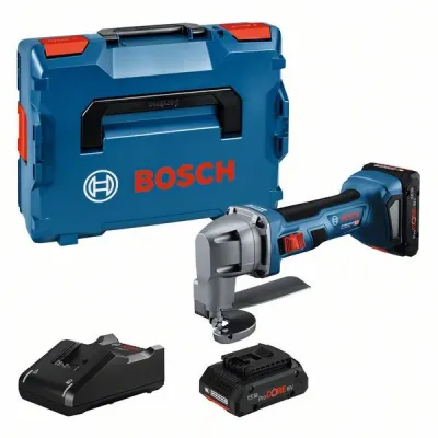 Bosch Professional Akku-Blechschere GSC 18V-16 E | 18V | 2x 4.0Ah Akku | L-BOXX | Metall 1,6 mm | bürstenlos