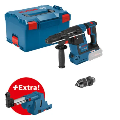 Bosch Akku-Bohrhammer GBH 18V-26 F | SDS-plus | 18V | 2,6 J | inkl. GDE 18V-16 | L-BOXX | ohne Akku/Ladegerät