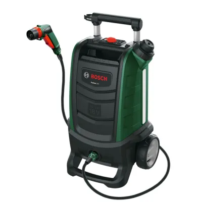 Bosch Akku-Hochdruckreiniger Fontus 18V Gen2 | 20 bar | 15L Tank | 4m Schlauch | Solo | Outdoor Reiniger | Grün/Schwarz