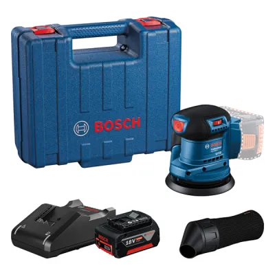 Bosch Exzenterschleifer GEX 185-LI 18V | Ø 125 mm | bürstenloser Motor | ohne Akku/Ladegerät | blau/schwarz
