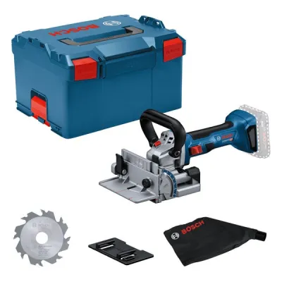 Bosch Akku-Flachdübelfräse GFF 18V-22 / 0601620101 | Professional | 18V | bürstenlos | L-BOXX | Staubsack | blau/schwarz