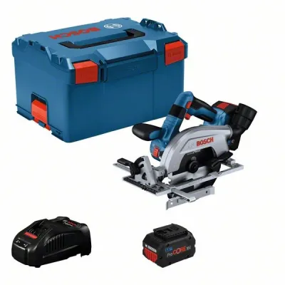 Bosch Akku-Handkreissäge GKS 18V-57-2 L | 18V | 2x 5,5 Ah ProCORE Akku | 165 mm Sägeblatt | Ladegerät | L-BOXX