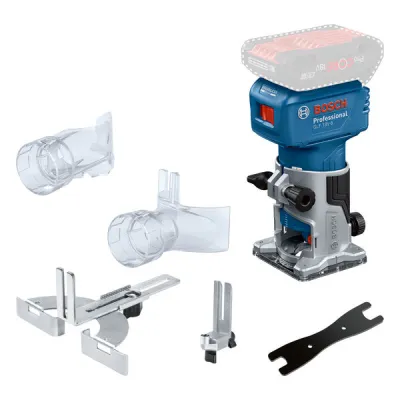 Bosch Akku-Kantenfräse GLF 18V-8 06016C6000 | 18V bürstenlos | Laminatfräse | Rollenführung | solo | blau/schwarz