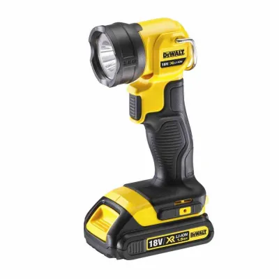 DEWALT Akku-LED-Lampe DCL040-XJ | 18V Arbeitslicht | 110 Lumen | 90° schwenkbar | stoßfest | ohne Akku | gelb-schwarz