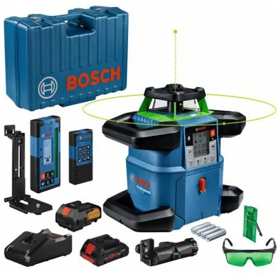 Bosch Rotationslaser GRL 650 CHVG 0601061V00 Professional | Grünlaser | Bluetooth | IP68 | 1,5 mm/m | 18V Akku Set