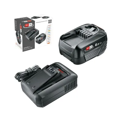Bosch Akku Starter-Set 1600A032A8 18V 6,0Ah Li-Ion | Schnellladegerät AL 18V-44 | POWER FOR ALL Alliance | schwarz