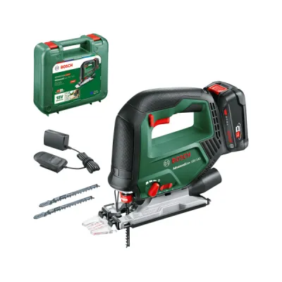 Bosch Akku-Stichsäge AdvancedSaw 18V-140 0603013003 | 18V | 2,0Ah Li-Ion Akku & Ladegerät | 140 mm Holz | Koffer | grün