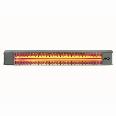 AKO Infrarot-Terrassenstrahler UWS 75 RD 106169 | 1,3 kW | Decken-/Wandmontage | Edelstahl | IPX4 | 3 Heizstufen | 75 cm