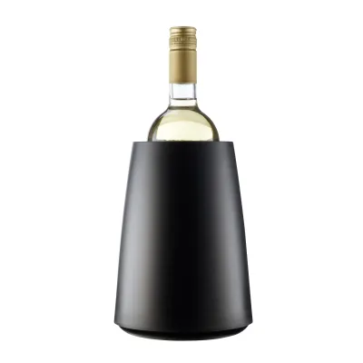 Vacu Vin Flaschenkühler 3649460 | Wein- & Champagner Kühler Rapid Ice | Kunststoff | Schwarz | 14,5x14,5x20,5 cm