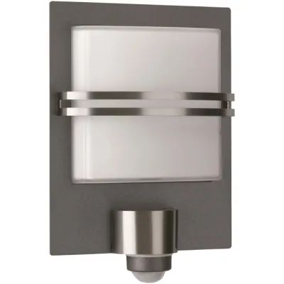 Albert Wandleuchte mit BW E27 Edelstahl anth 626251