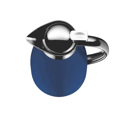 alfi Isolierkanne SIGNO 1,0l | Edelstahl/Glas | AromaSafe | 12h heiß | Einhand-Ausgießer | Bijou Blue Matt