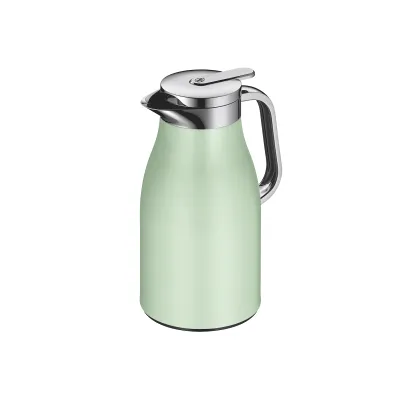 alfi Isolierkanne Skyline 1,0l | Thermoskanne Edelstahl Hartglaseinsatz | AromaSafe | 12h heiß | Pastell Mint Matt