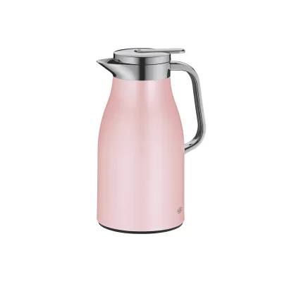 alfi Isolierkanne SKYLINE 1,0l | Edelstahl & Hartglaseinsatz | AromaSafe | 12h heiß | Drucktaste | Pastell Rosa Matt