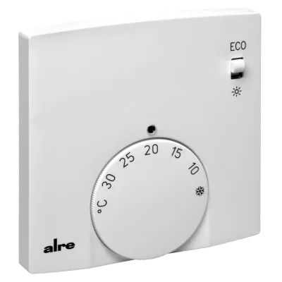 ALRE Funk-Raumtemperatursensor FTRFB-280.120 | Temperaturfühler | Sollwertsteller | Aufputz | Weiß RAL9010 | IP30