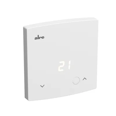 ALRE Raumthermostat HTRRBd-210.100 | 230V | Aufputz | Temperaturanzeige | 5-30 °C | Schließer | IP30 | Weiß