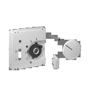 ALRE Zentralplatte Thermostat JZ-035.000 | Deckelset 50x50 mm | Lichtauslass | Kunststoff | glänzend | weiß RAL 9010